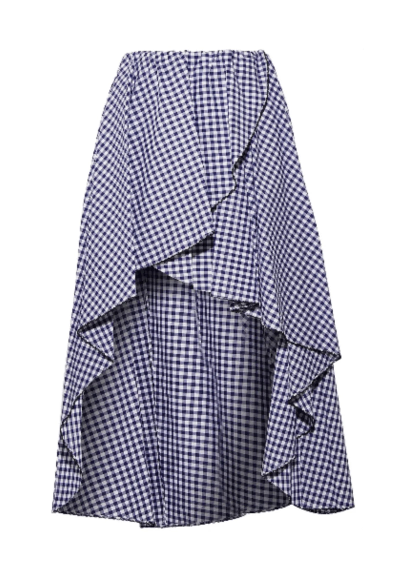 ASYMMETRICAL CHECKERED SKIRT lace skirt elegant