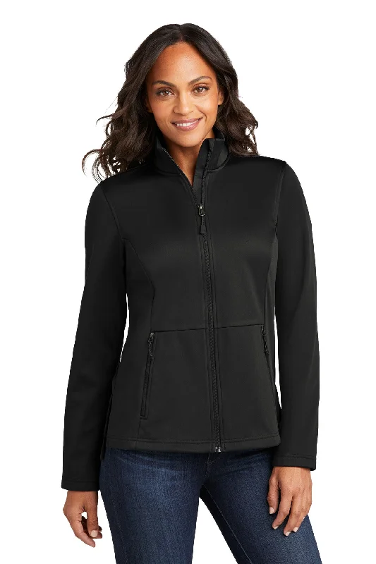 Custom Embroidered - Port Authority® Women's Flexshell Jacket L617 Denim Fabric Leather Fabric Suede Fabric