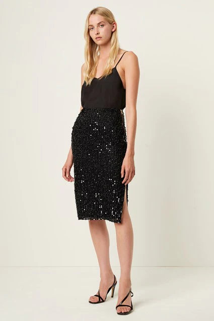 Eshka Sequin Skirt - French Connection denim skirt classic