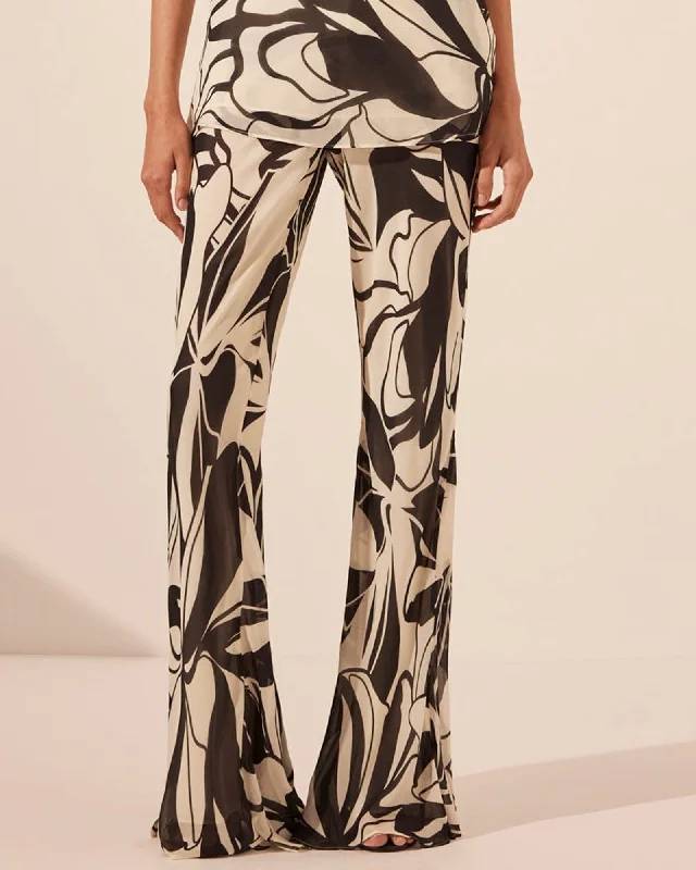 Imane Flared Pants Stylish Elastic Waist Pants