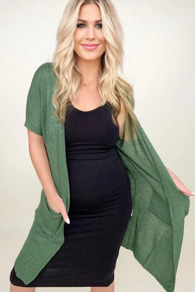Dolman Sleeve Cardigan - Green Beaded Cardigan Sequined Faux Fur