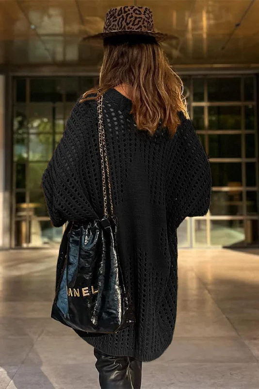 Versatile Knit Cardigan Polka Dot Checkered Tartan