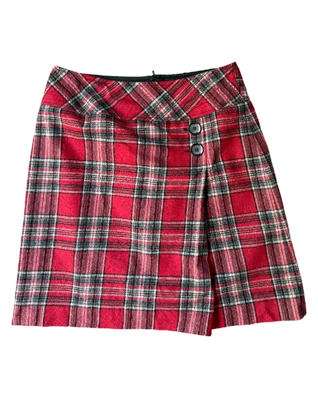 Vintage Wool Mini Skirt Size 10 high slit skirt