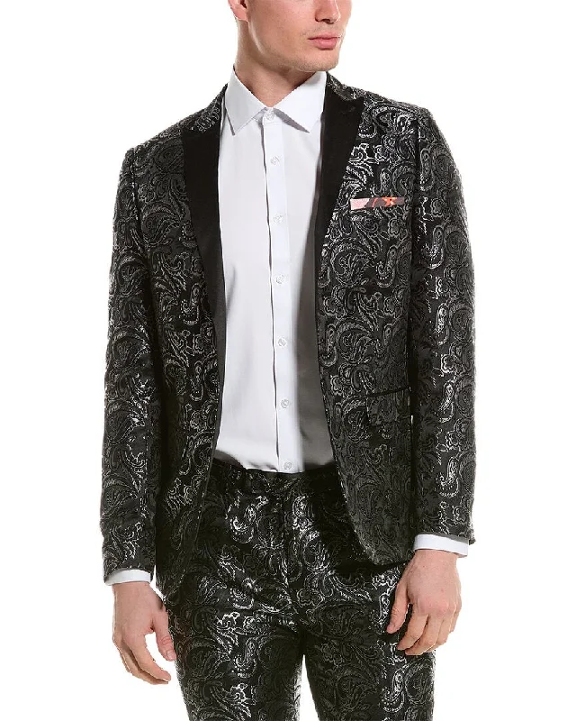 Paisley & Gray Grosvenor Slim Peak Tuxedo Jacket Mesh Jacket Canvas Jacket Denim Jacket