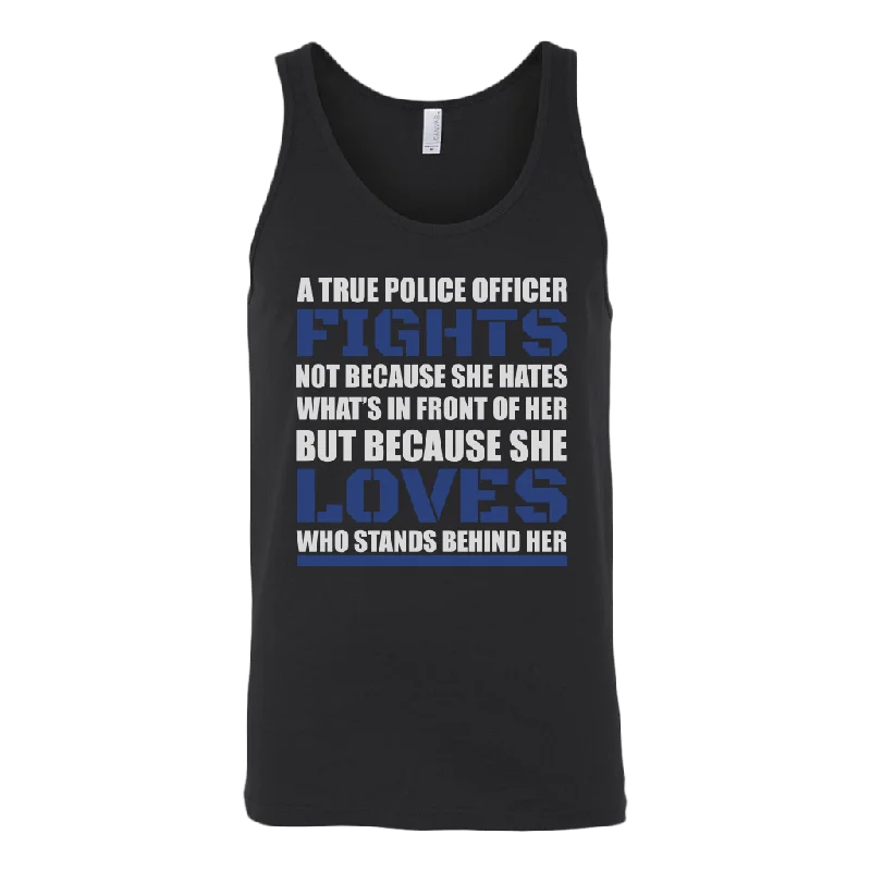 True Police Officer Thin Blue Line Tank Top beige tank top