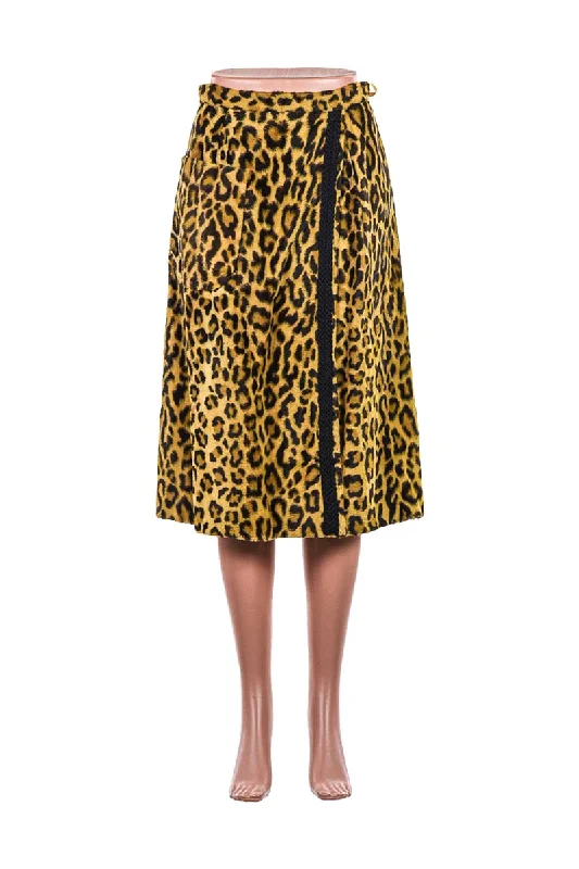 Vintage 50's Leopard Skirt denim skirt stylish