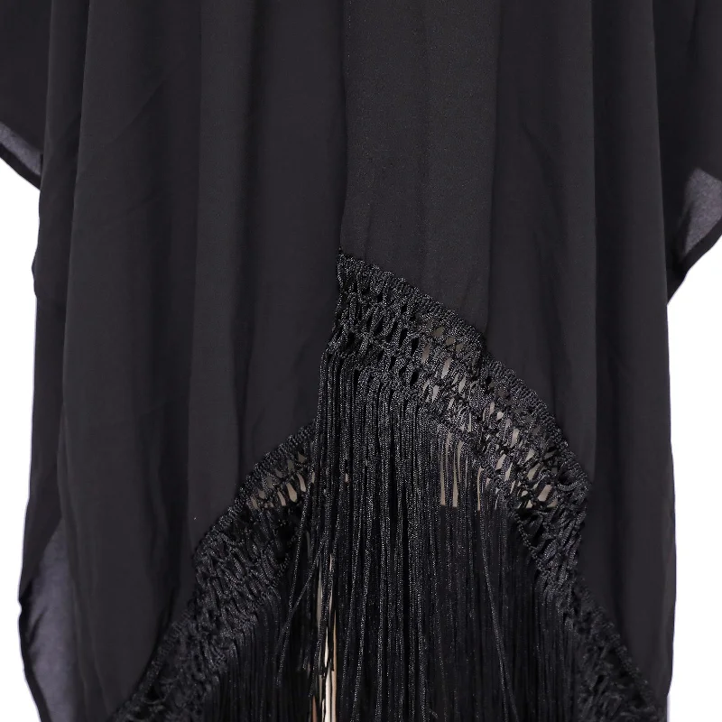 Summer Women Cardigan Open Front Tops Beach Kimono Bikini Cover Ups 110x95cm Black Stylish Fashionable Trendy
