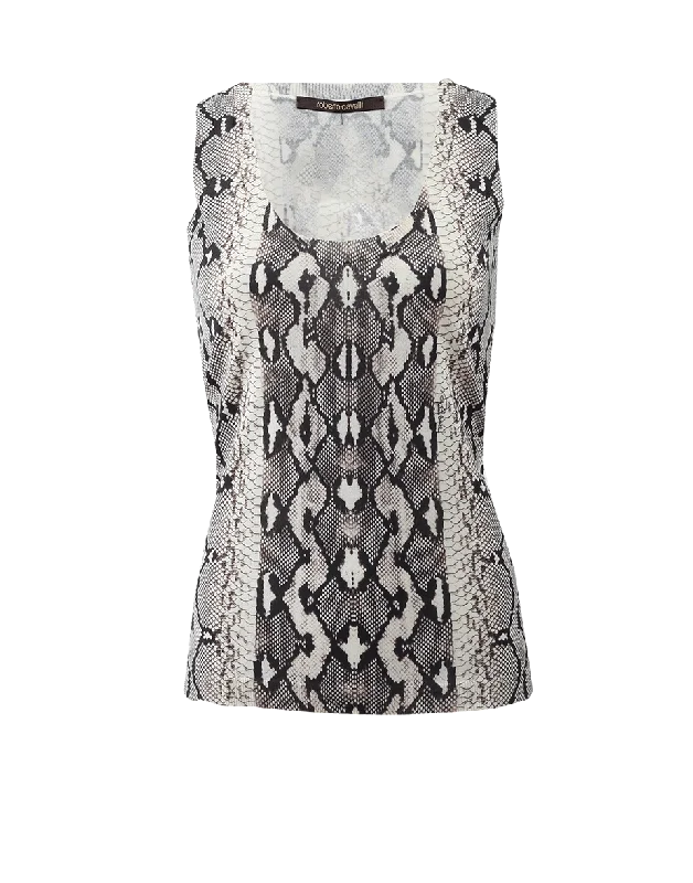 Python Print Knit Tank fitness tank top
