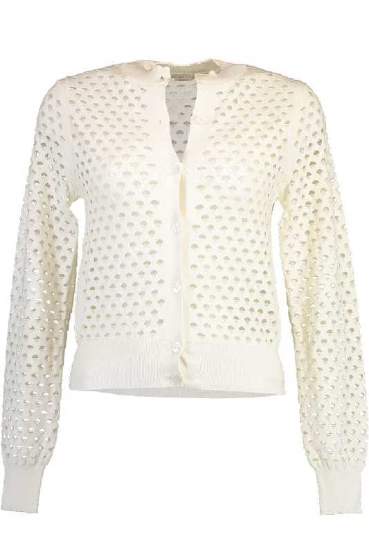 Light Weight Mesh Cardigan Cable Knit Ribbed Knit Lace Knit