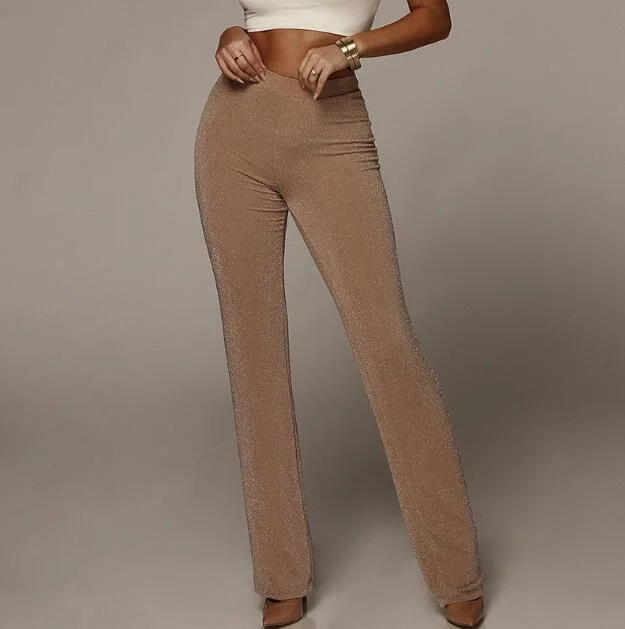 High Waist Solid Wide Leg Pants (2 colors) Fashionable Work Pants