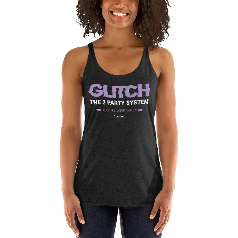 Glitch the Two Party System - Women's Racerback Tank peekaboo tank top