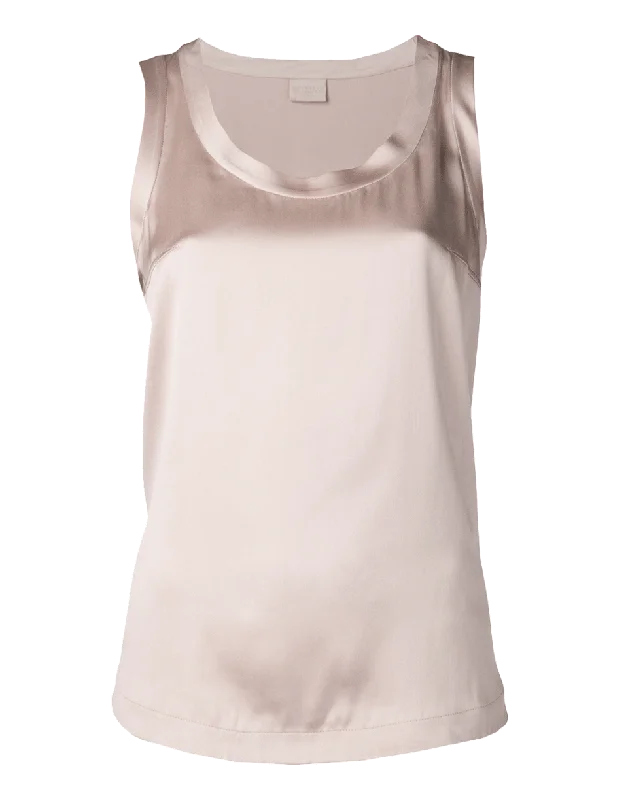 Satin Scoop Neck Tank fashionable tank top