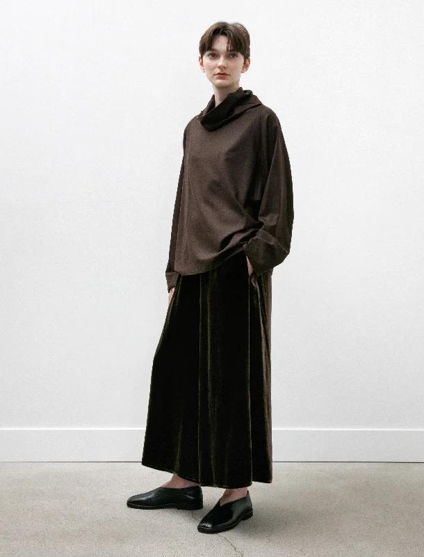 Gaucho Pants Silk Velvet Brown Wide-Legged Palazzos