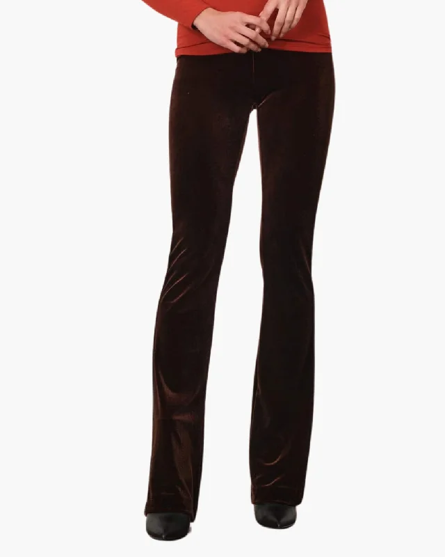 BELLINI VELVET PANT IN BROWN Fashionable Button-Up Pants