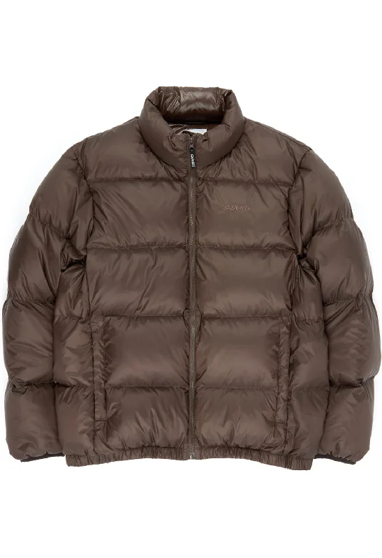 Gramicci Down Puffer Jacket - Dark Brown Rayon Jacket Velvet Jacket Corduroy Jacket