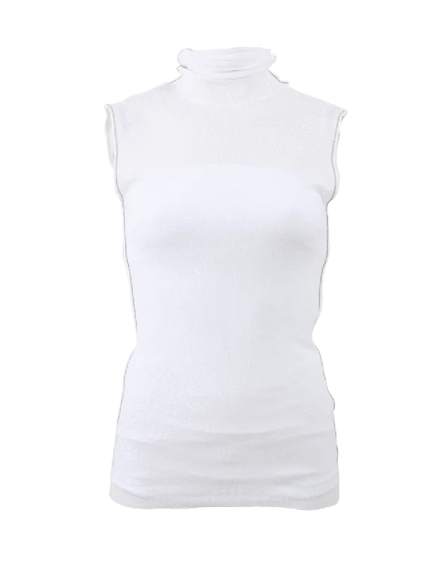 Gauze Turtleneck Tank seamless tank top