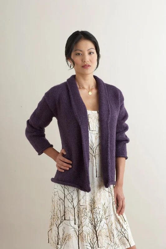 Shawl-Collared Cardigan (Knit) Hooded Cardigan Collared Cardigan Shawl Collar