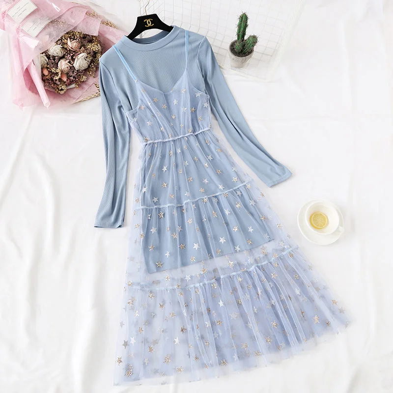 Minority pentagonal star mesh suit skirt  4320 cashmere skirt fine