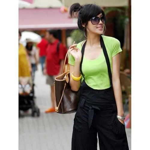 New Gallus Womens Pant Pants Classic taylor Trendy - Black One Size Trendy High-Waist Trousers