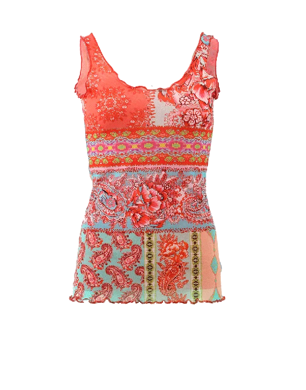 Scarf Print Tank rhinestone tank top