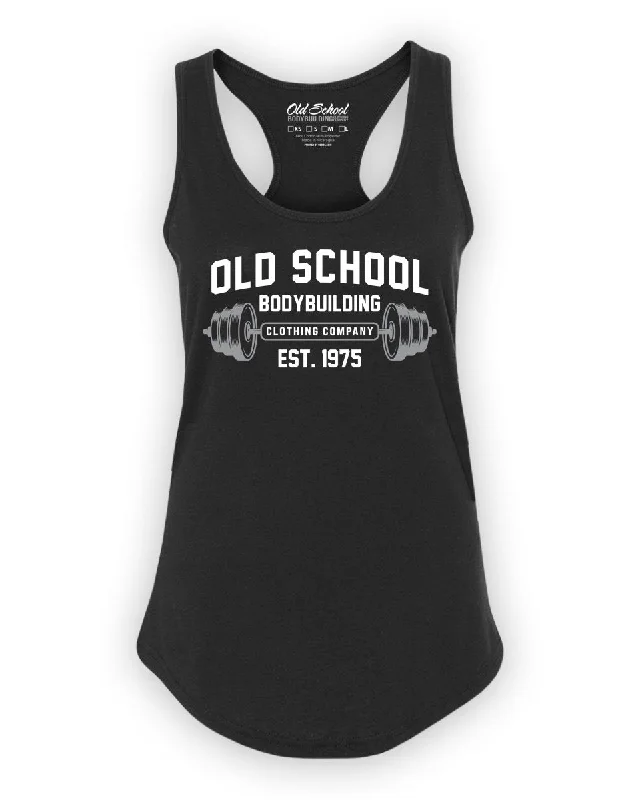 Ladies "Barbell" Black Racerback Tank neon tank top