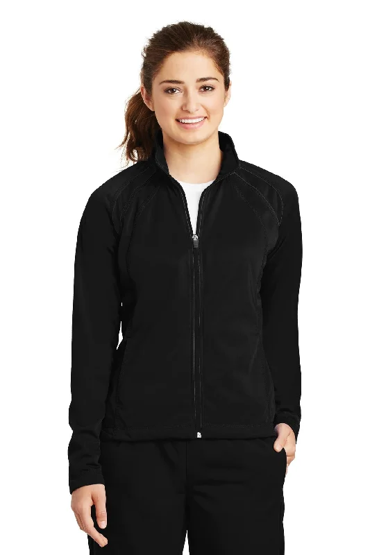 Custom Embroidered - Sport-Tek® Ladies Tricot Track Jacket. LST90 Trench Coat Raincoat Waterproof Jacket