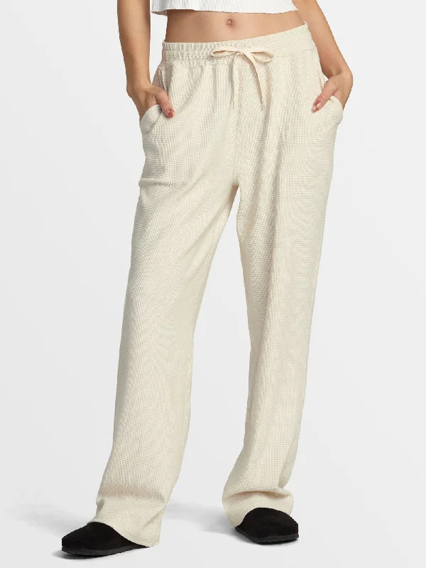 Sofie Waffle Pants Trendy Wide-Legged Trousers