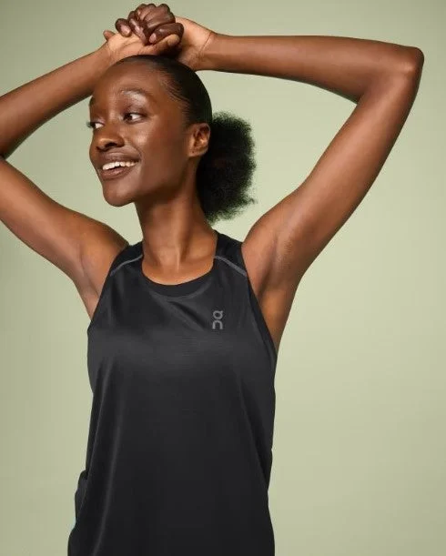 On Tank-T (Women's) Black Wash flirty tank top