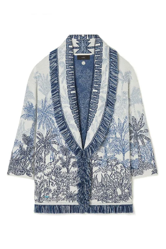 Jungle Toile De Jouy Cardigan Polka Dot Checkered Tartan