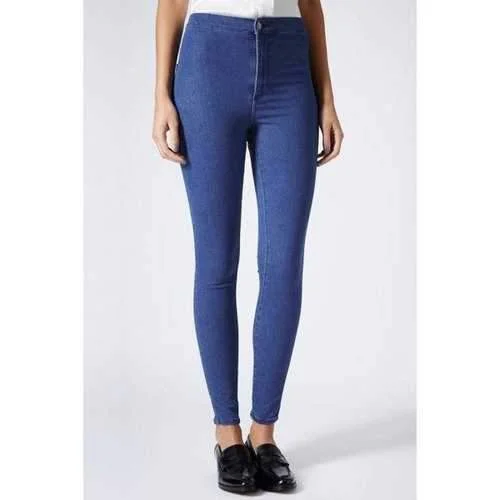 Stylish High Waisted Candy Color Women's Pants - Blue L Formal Slim Pants