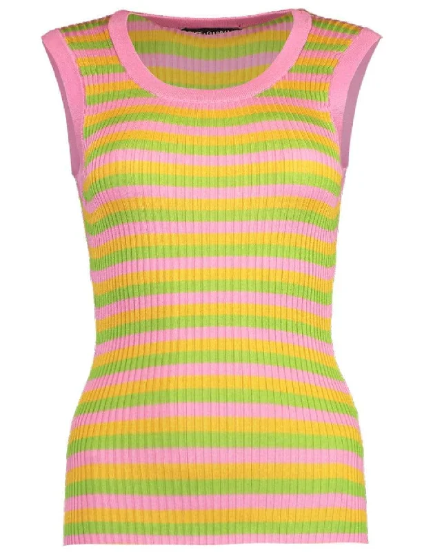 Striped Ribbed Racerback Tank gym tank top