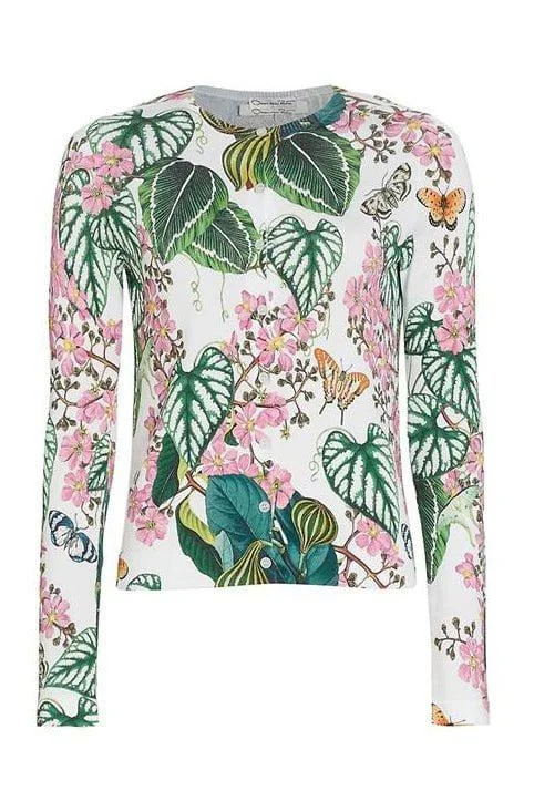 Mixed Botanical Garden Cardigan Asymmetrical,ymmetric Pencil Cardigan
