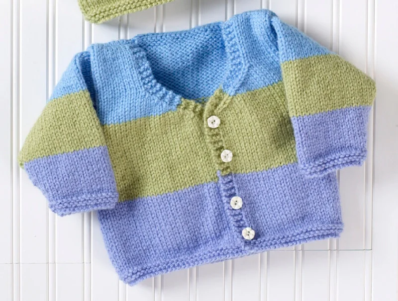 Teddy Cardigan Pattern (Knit) Houndstooth Herringbone Solid