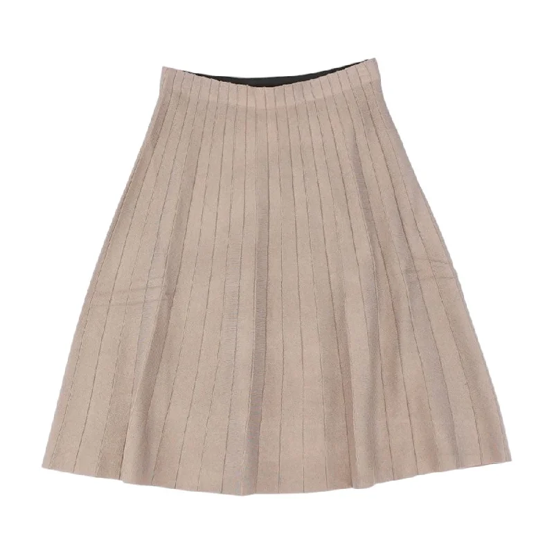Brown Solid Midi Skirt denim skirt durable