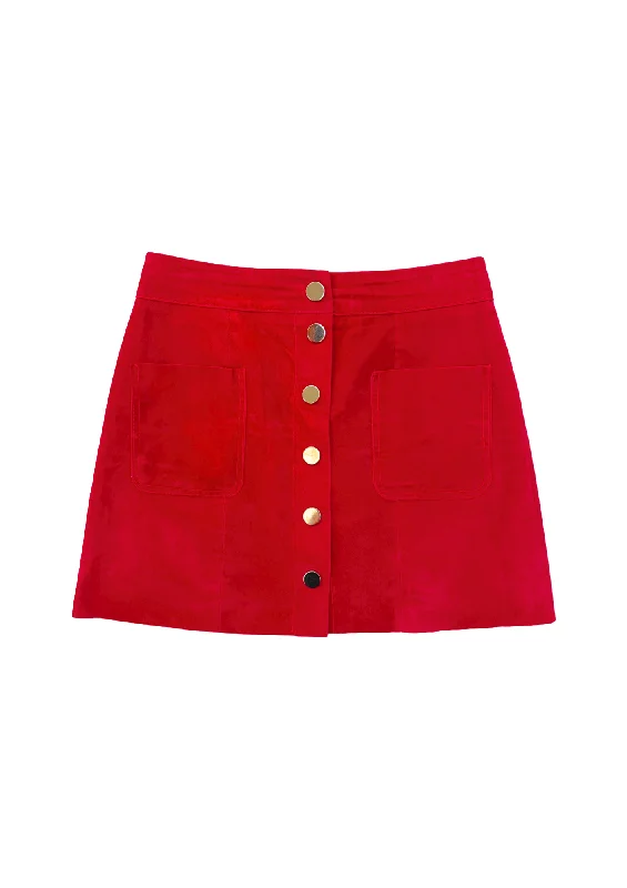 RED VELVET MINI SKIRT lace skirt romantic