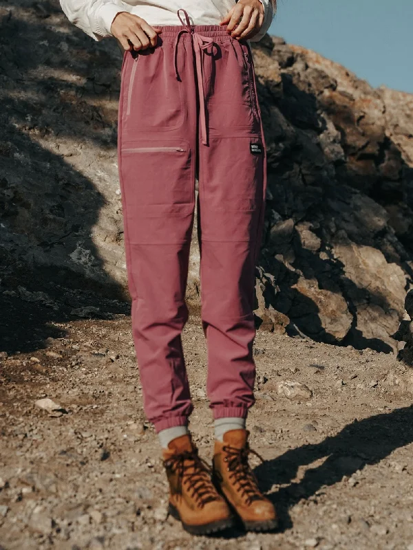 Burgundy Hiking Pants Elegant Silk Pants
