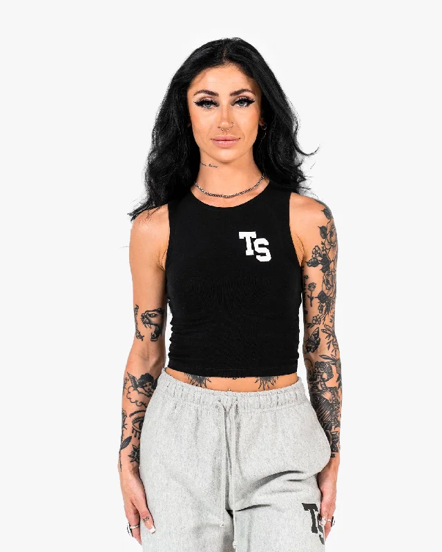 WKND Fitted Crop Tank - Black fitness tank top