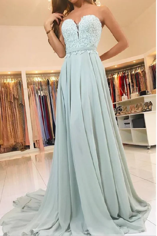 Hot Sales A Line Lace Chiffon Long Prom Dresses Evening Gowns Party Dress Glittery Long Formal