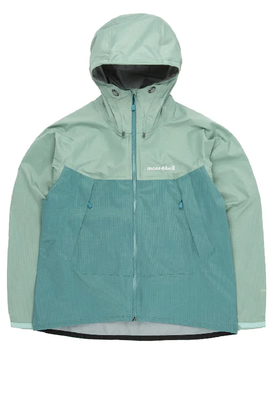 Montbell Women's Thunder Pass Jacket - Light Blue Denim Fabric Leather Fabric Suede Fabric
