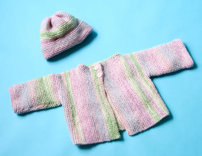 Rose Lichen Cardigan And Hat Pattern (Knit) Herringbone Houndstooth Plaid