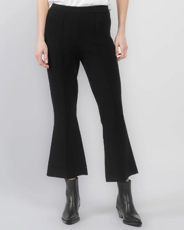 Crop Flare Pants Modern Stretch Trousers