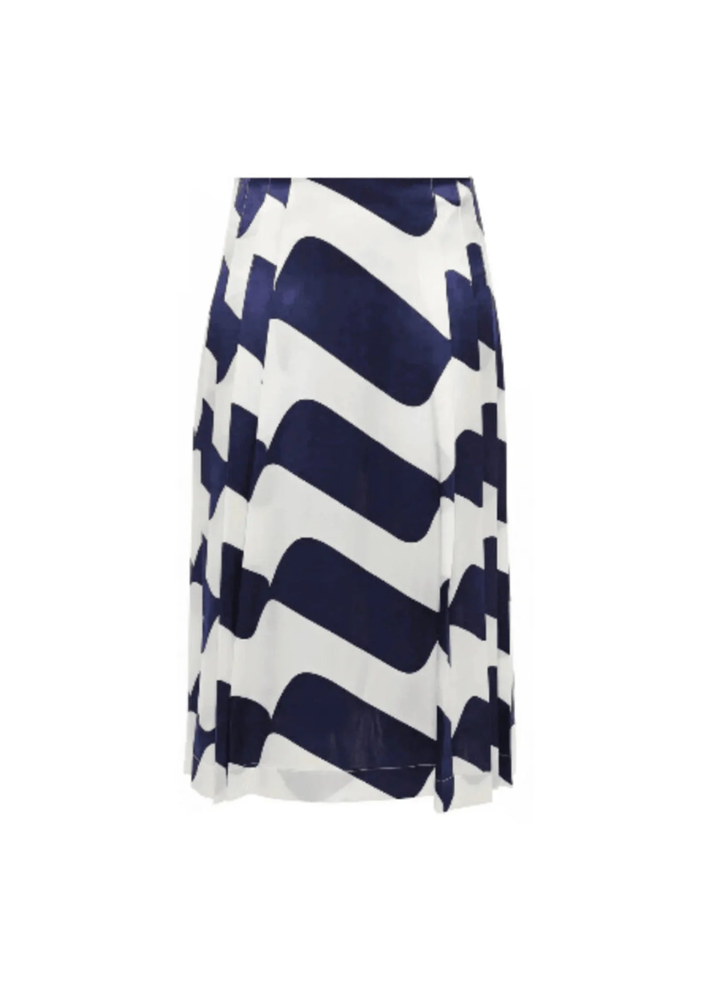 BLUE AND WHITE STRIPED MIDI SKIRT silk skirt elegant