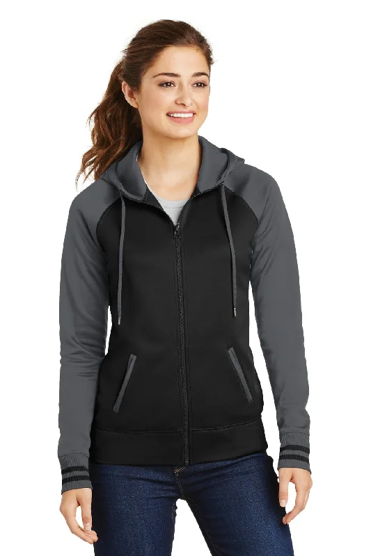 Custom Embroidered - Sport-Tek® Ladies Sport-Wick® Varsity Fleece Full-Zip Hooded Jacket. LST236 Mesh Jacket Canvas Jacket Denim Jacket