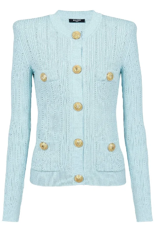 Buttoned Knit Short Cardigan Knit Fabric Woven Fabric Fleece Fabric