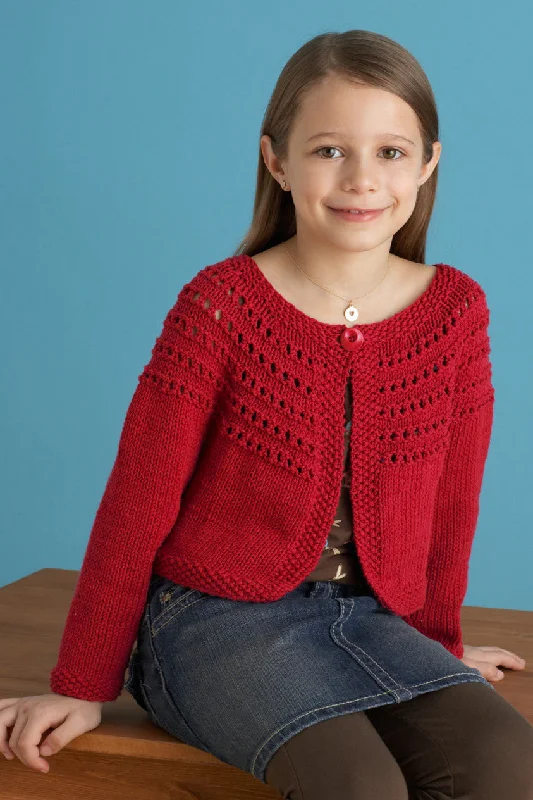Fresh Picked Color 3 4 Sleeve Cardigan Pattern (Knit) - Version 2 Print Jacquard Patchwork