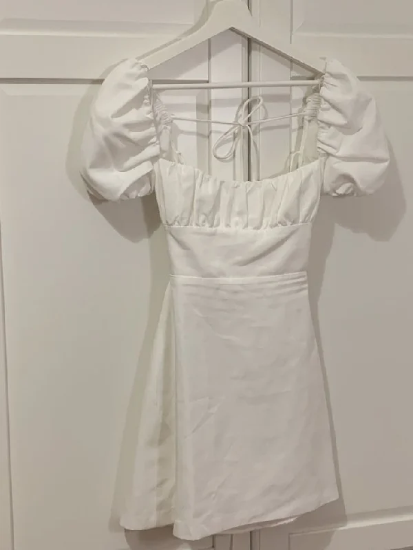 White Mini Dress, Summer Party Dress Homecoming Dress Tunics Fashionable trendy