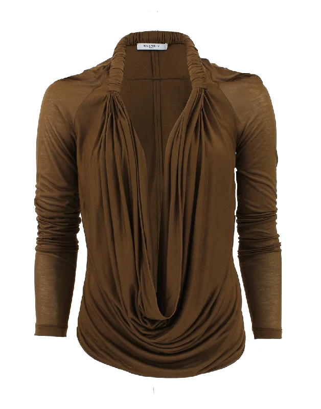 Jersey Cowl Top With Racer Tank flexible tank top
