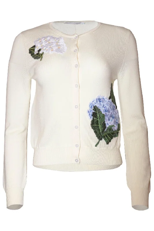 Long Sleeve Hydrangea Cardigan Elegant Classic Vintage