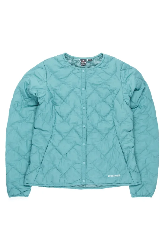 Montbell Women's Superior Down Round Neck Jacket - Bottle Green Satin Jacket Silk Jacket Chiffon Jacket