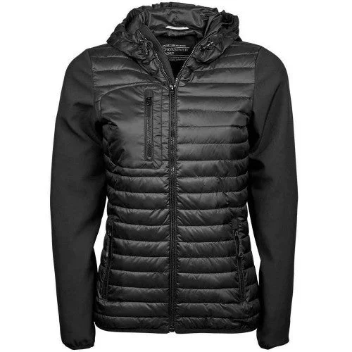 Tee Jays Womens/Ladies Crossover Hooded Jacket Fleece Fabric Down Fabric Feather Fabric